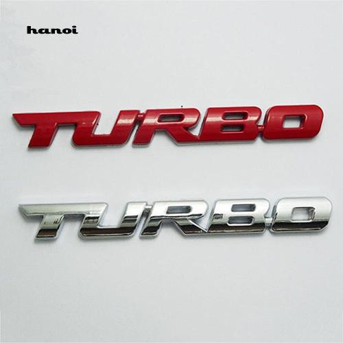 Sticker dán chữ turbo 3d bằng hộp kim kim loại trang trí xe hơi độc đáo