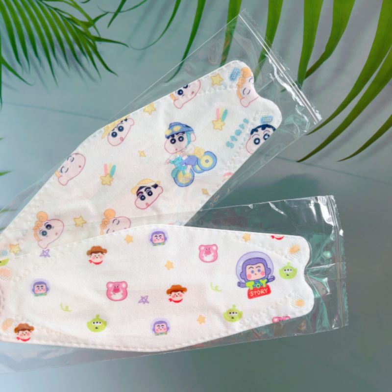 Gói 10 chiếc khẩu trang KF94 hoạ tiết đóng riêng từng cái size người lớn