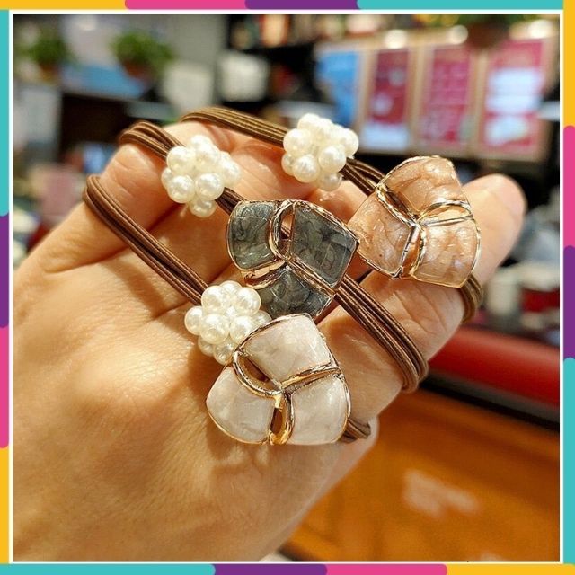 Dây thun buộc tóc đính đá thời trang phong cách Hàn Quốc dành cho nữ HNH027