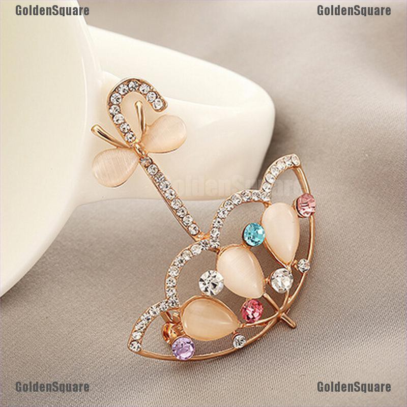 Ghim Cài Áo Hình Cây Dù Đính Đá Opal Dễ Thương