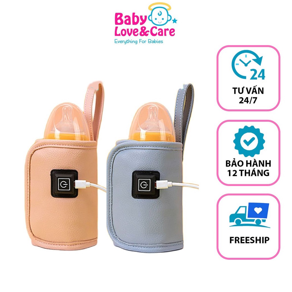 Túi Ủ Sữa Cầm Tay Cho Bé Warm Bear Dụng Cụ Hâm Sữa Không Dây Di Động Chất Liệu Da Siêu Bền Cổng Sạc Usb Tiện Lợi An Toàn