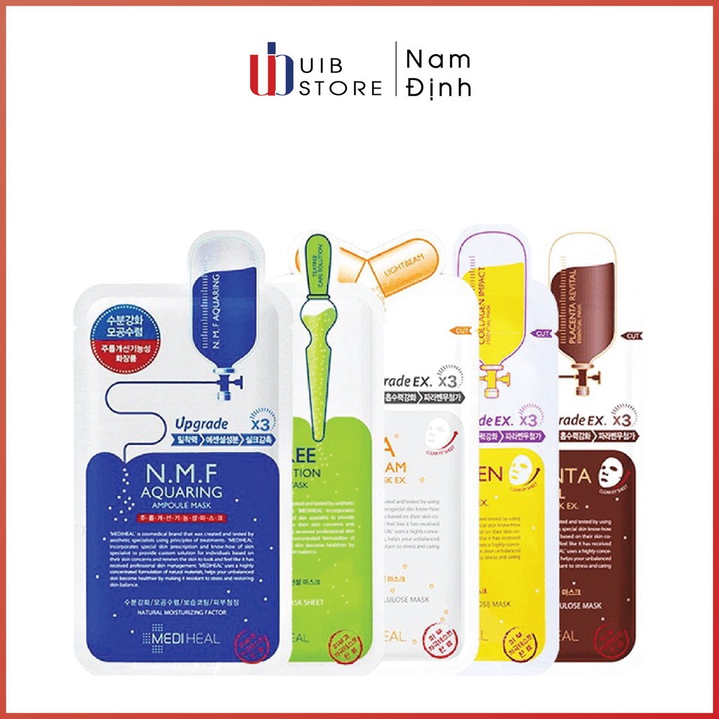 Mặt Nạ Dưỡng Da Mediheal NMF, Teatree, Vita Lightbeam Và Collagen EX Essential Mask