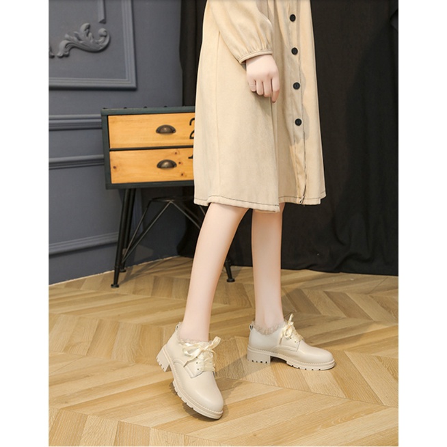 Giày LOLITA Giày Da Ren Hoa Đế Thấp 3CM Phong Cách Nhật Bản