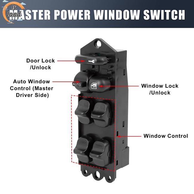 Công Tắc Điều Khiển Nâng Cửa Kính Xe Hơi 25401-1e401 254011E401 Tương Thích Cho Nissan Altima