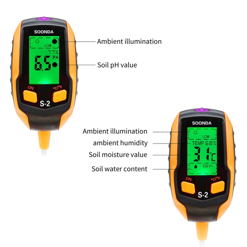 Dụng Cụ Đo Độ PH / Độ Ẩm Đất 5 Trong 1 Tiện Dụng Cho Sân Vườn