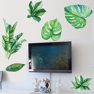 Decal dán tường lá xanh 5
