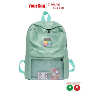 Balo nữ đi học Yourbag có ngăn trong suốt phong cách thời trang Hàn Quốc