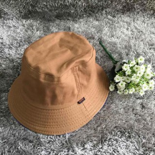 nón bucket màu nâu viền xanh - nón đẹp vải dày