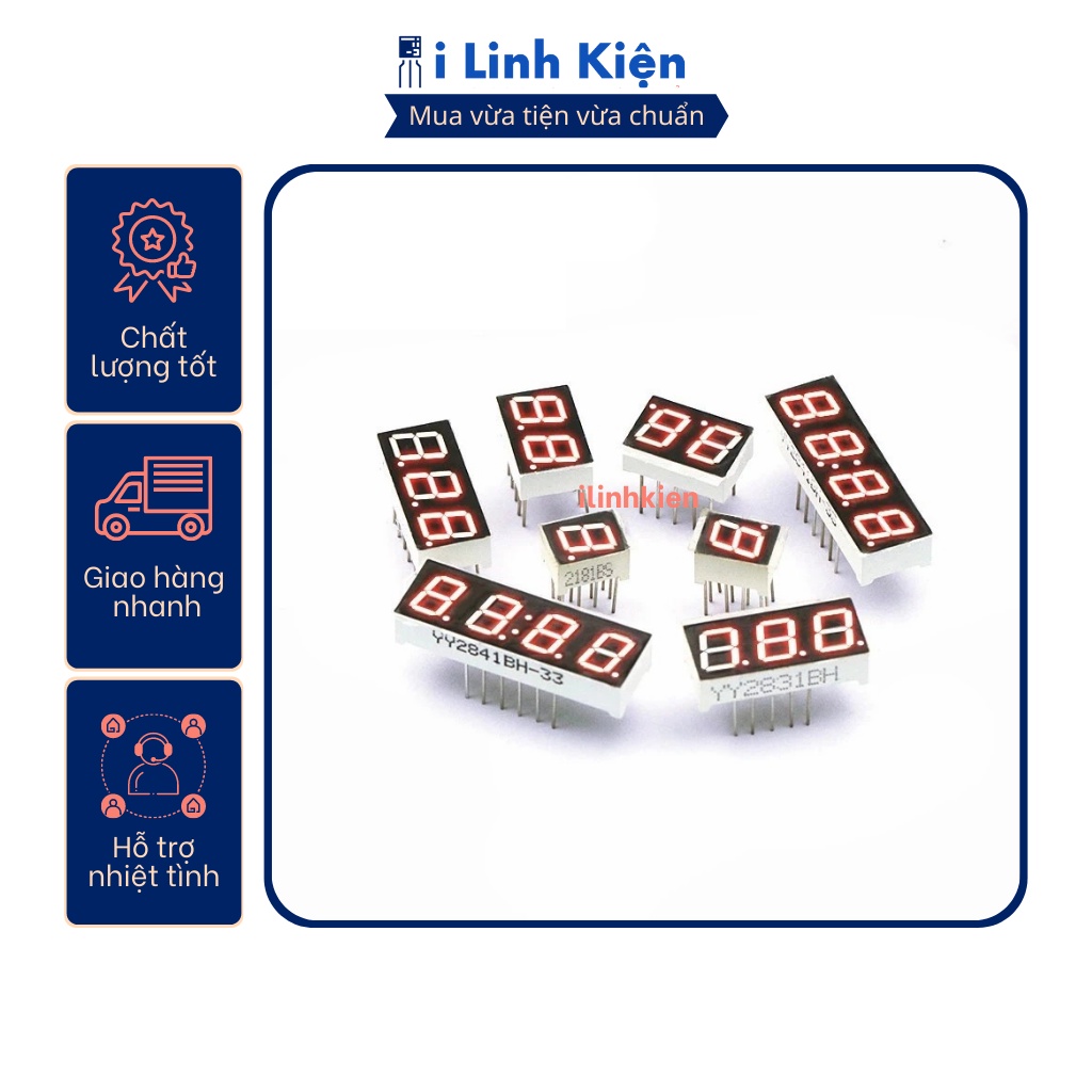 LED 7 thanh 0.8 Inch từ 1-4 số màu đỏ