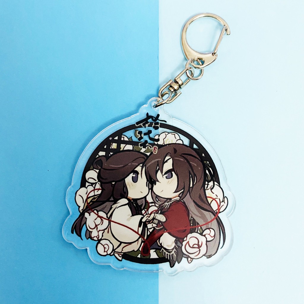 ( Mica trong acrylic) Móc khóa Thiên quan tứ phúc ver cute in hình anime chibi hệ thống tự cứu của nhân vật phản diện