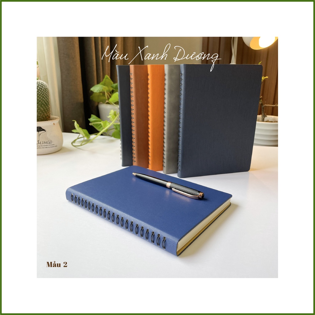 Nhập  Giảm ngay10K Đơn 80K - Sổ Tay Lò Xo Da - Bìa Trơn Mịn - Chống Thấm Nước