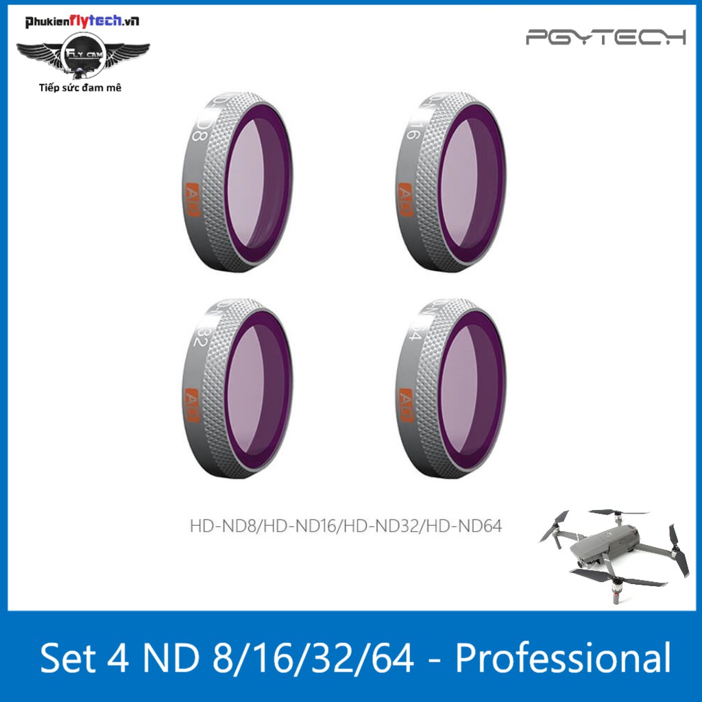 Combo 4 lens filter ND mavic 2 zoom professional – PGYTECH - phụ kiện flycam  mavic 2 zoom