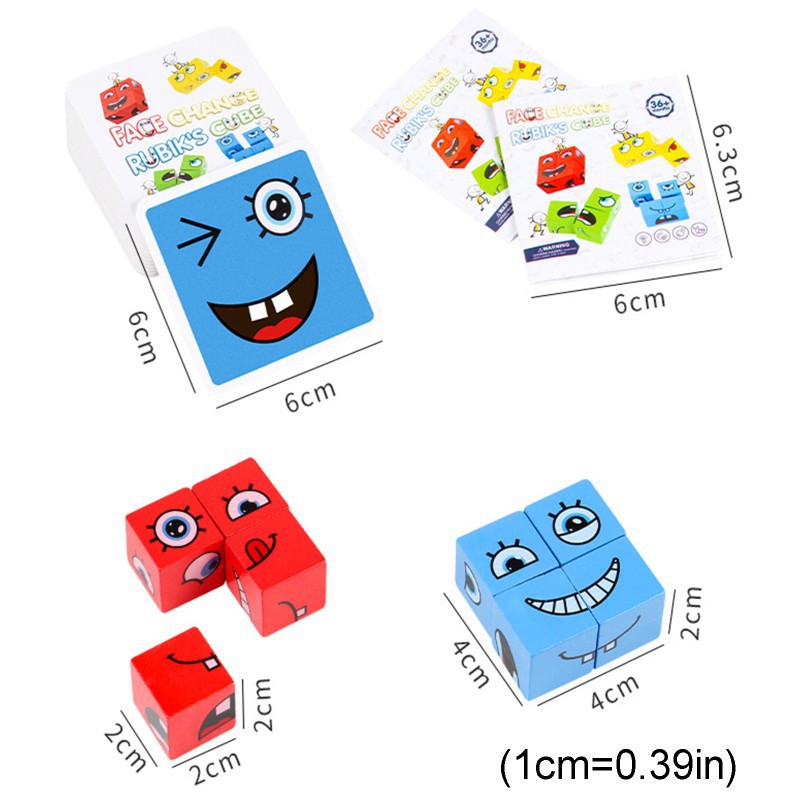 Bộ đồ chơi gỗ giáo cụ Montessori - Đồ chơi lắp ráp biểu cảm khuôn mặt