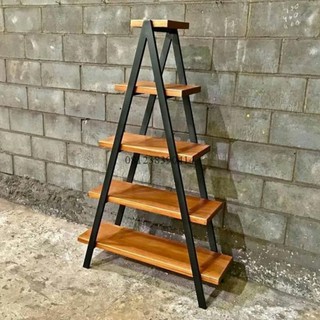 Kệ gỗ khung sắt 5 tầng chữ A xếp gọn MS60