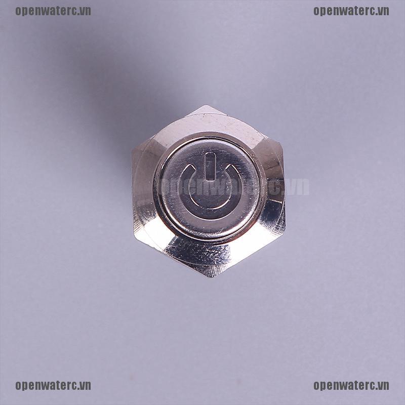 Nút Công Tắc Đèn LED Bằng Kim Loại Màu Đen 12mm 12V