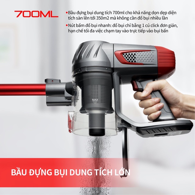 Máy hút bụi cầm tay không dây UNIQ Free A7 đa năng gia đình mini pin sạc hút giường đệm nệm sofa xe hơi lực hút mạnh