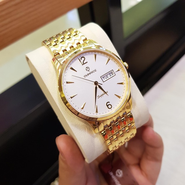 Đồng hồ nam SUNRISE 778SWA Full hộp, Kính Sapphire chống xước chống nước tuyệt đối