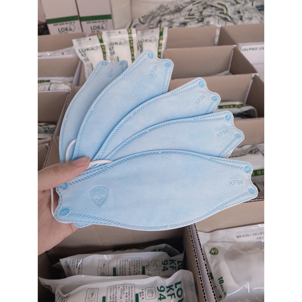 [Combo 50c] Khẩu trang KF94 Hàn Quốc Hàng 4D Chất Lượng Cao Chính Hãng LOKA Mark Kháng Khuẩn (đóng gói 10c/hộp/túi)