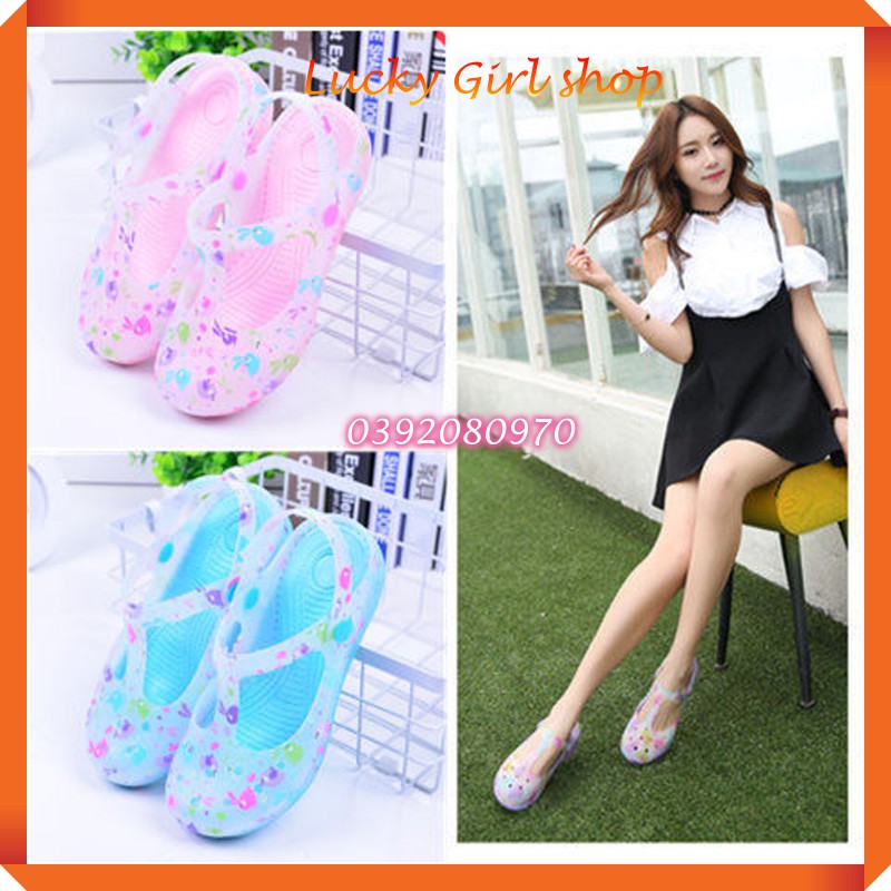[SIÊU CHẤT-BIG SIZE] Giày Sandal Silicon Dẻo Gót 3 Phân Phong Cách Nhật Hàn Size 38-40-Nhập Quảng Châu - Lucky Girl shop