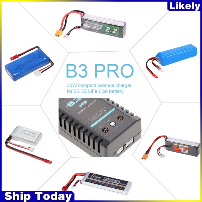 Bộ Sạc Pin Cân Bằng B3 20W 11.1V 2S- 3S Lipo Cho Máy Bay Điều Khiển Từ Xa