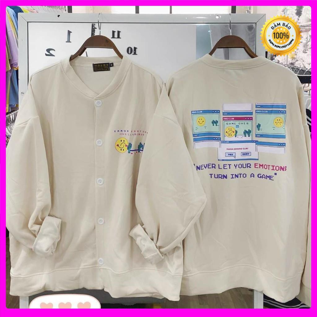 [Ảnh Thật] Áo Khoác Unisex Cardigan Hình Mặt Cười Thun Nỉ Ngoại Freesize 65kg AK97 [ ÁO KHOÁC NỮ _ ÁO KHOÁC NAM ] | BigBuy360 - bigbuy360.vn