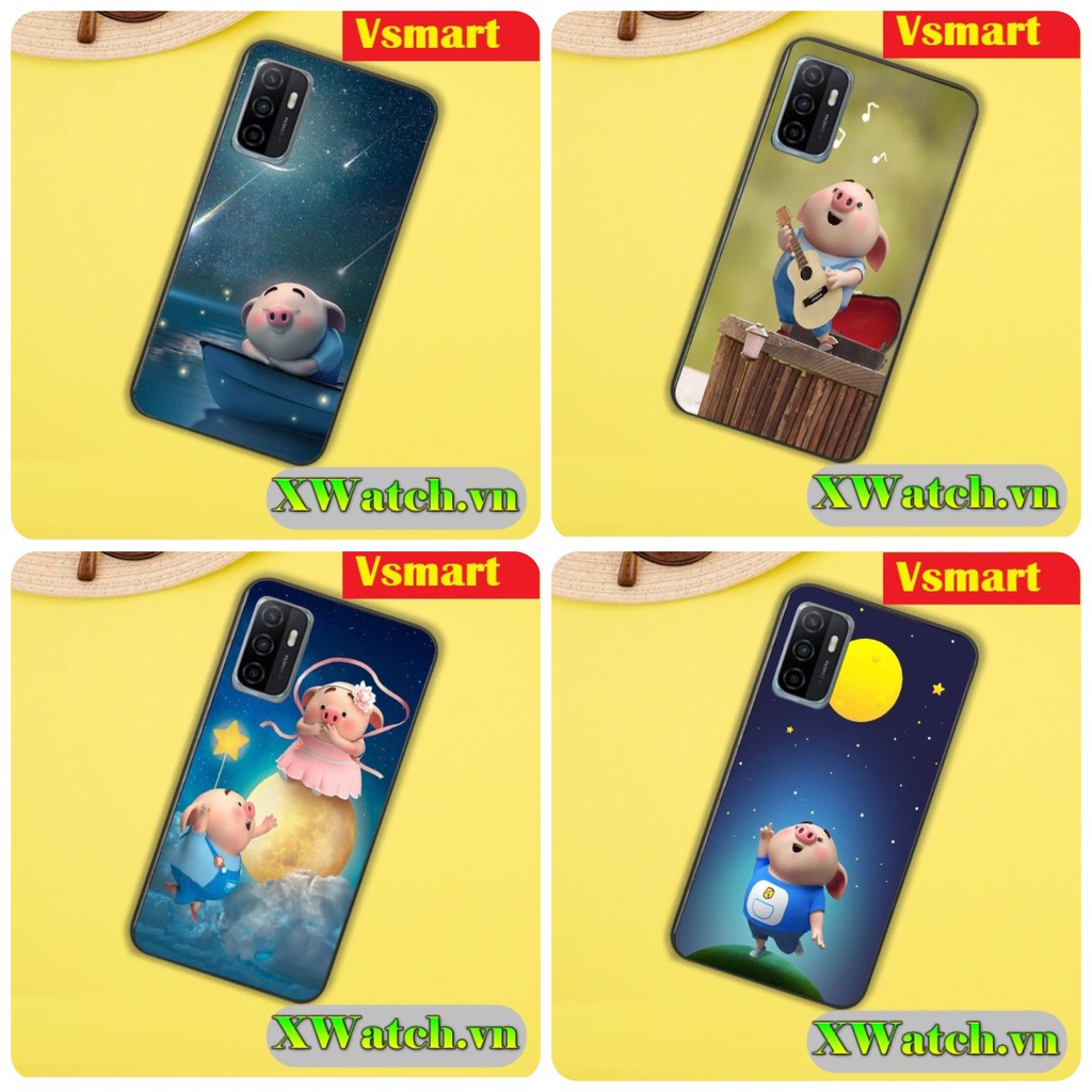 Ốp lưng dẻo TPU Vsmart Joy 3 Vsmart Active 3 Vsmart Star 3 Vsmart Star 4 Vsmart Live 4 in hình Heo P4