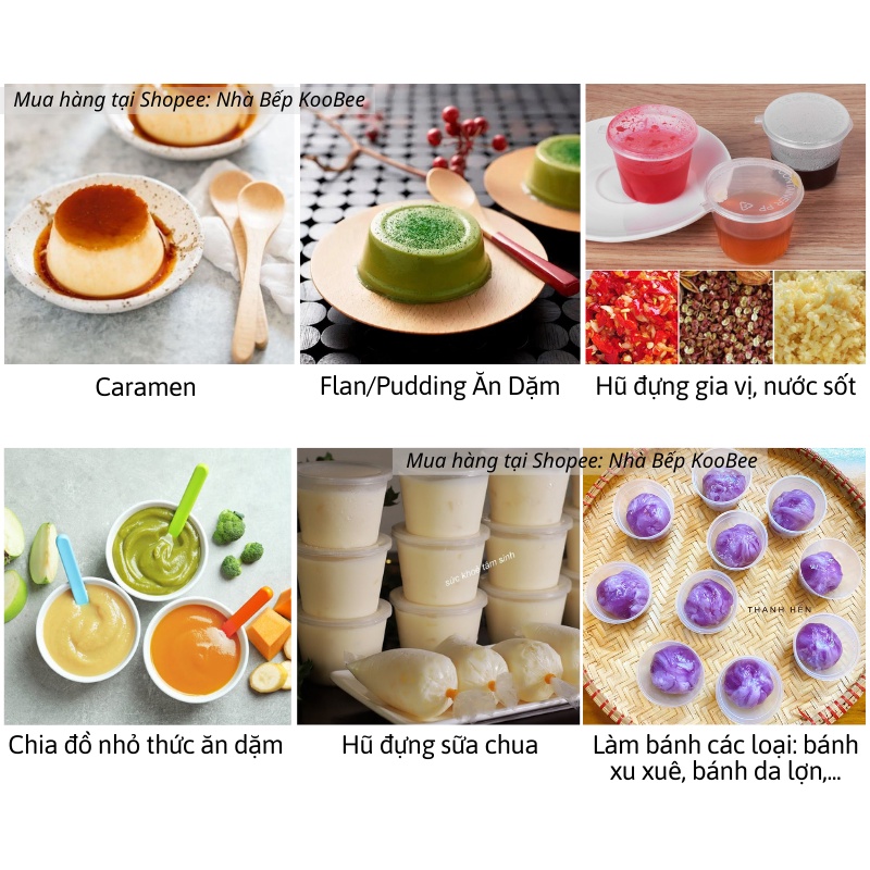 Hũ hộp cốc khuôn bánh flan caramen - Khuôn làm bánh da lợn, bánh xu xê, thạch rau câu nhựa 100% PP KHÔNG MÙI CHỊU NHIỆT