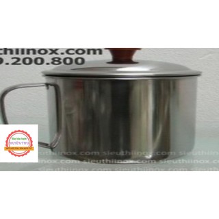 Ca inox 8cm có nắp dày dặn, nắp khít