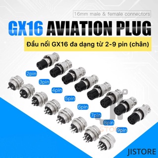 Bộ đầu nối GX16 đực-cái kim loại 2/3/4/5/6/7/8/9 chân GX16 Aviation Plug 2/3/4/5/6/7/8/9P male-female