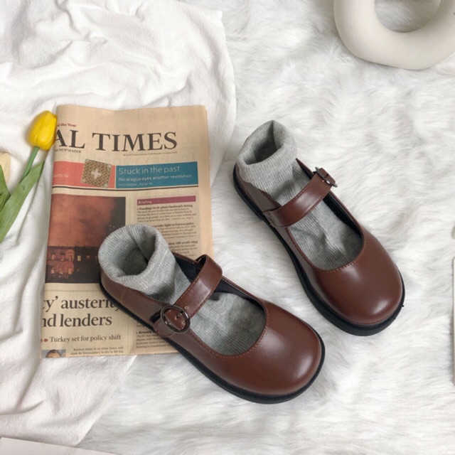 GA88 | GIÀY ULZZANG QUAI DA BASIC - FORM RỘNG LÙI 1 SIZE | BigBuy360 - bigbuy360.vn