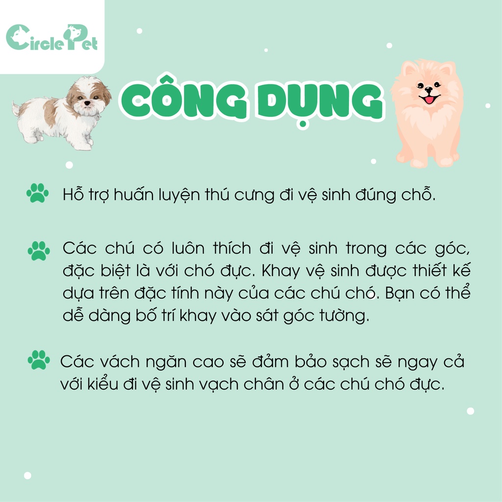 Khay Vệ Sinh Cho Chó Pian Pian Dạng Lưới Chất Liệu Nhựa Cao Cấp 63 x 65 x 15 cm - Circle Pet