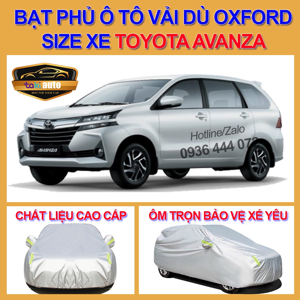 [AVANZA- LOẠI VẢI DÙ] Bạt trùm xe ô tô TOYOTA Avanza vải dù oxford cao cấp , áo bạt phủ trùm che kín che nắng,mưa