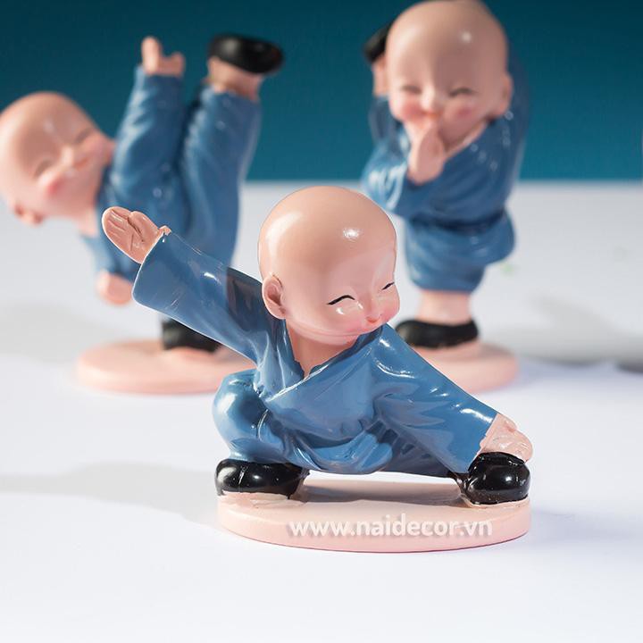 BỘ TƯỢNG 4 CHÚ TIỂU MÚA VÕ QUYỀN ĐỘC ĐÁO - 4 NHÀ SƯ NHỎ THIẾU LÂM