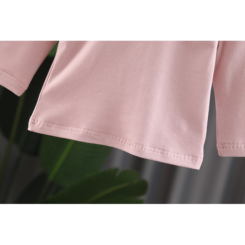 Áo thu đông bé gái chất cotton cao cấp bèo ren cổ siêu tiểu thư size 8 -18kg AT