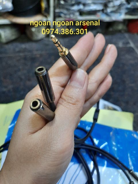 Dây tín hiệu chia phone 1 đầu 3,5 đực ra 2 đầu 3,5 âm.