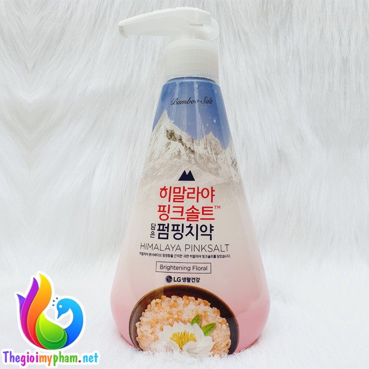 Kem Đánh Răng Pumping Muối Hồng Himalaya - Brightening Floral- Hương Hoa Bạc Hà Trắng Răng 285g