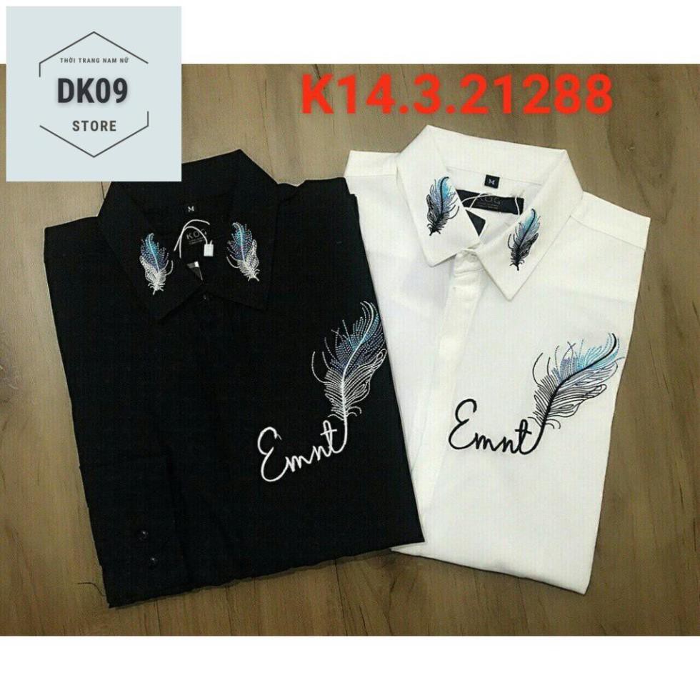 Áo Sơ Mi Dài Tay Cặp Đôi Nam- Nữ Thiêu Lông Chim | BigBuy360 - bigbuy360.vn