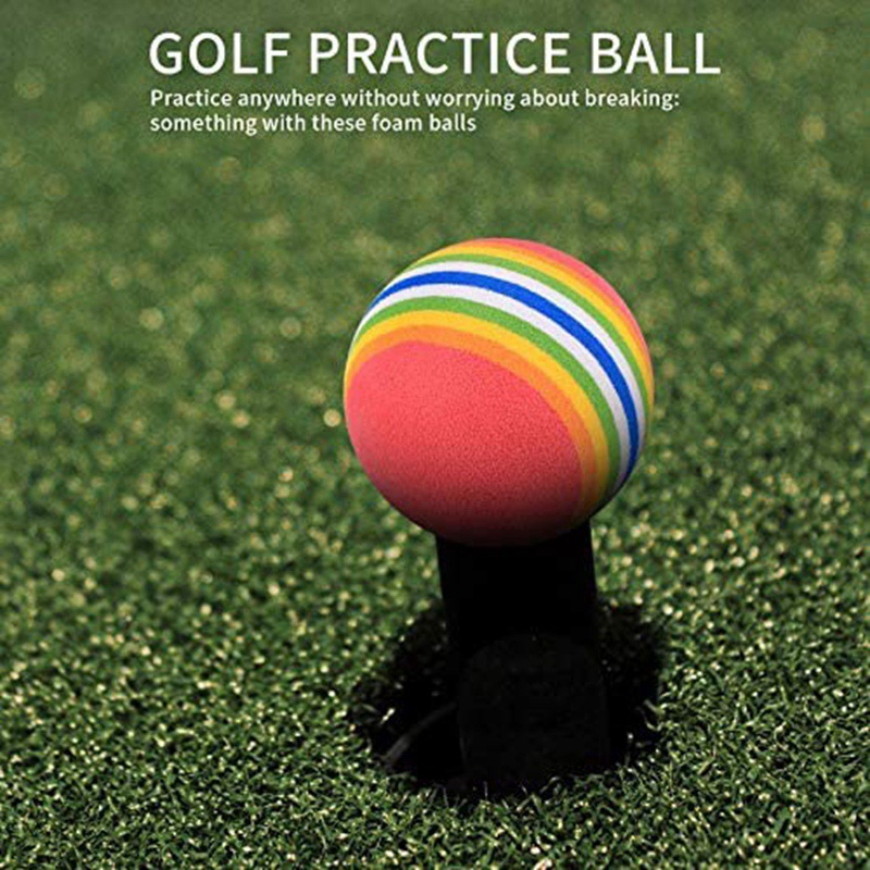 Set 20 Quả Bóng Golf Bằng Xốp Mềm Màu Cầu Vồng Dùng Để Luyện Tập Trong Nhà / Ngoài Trời