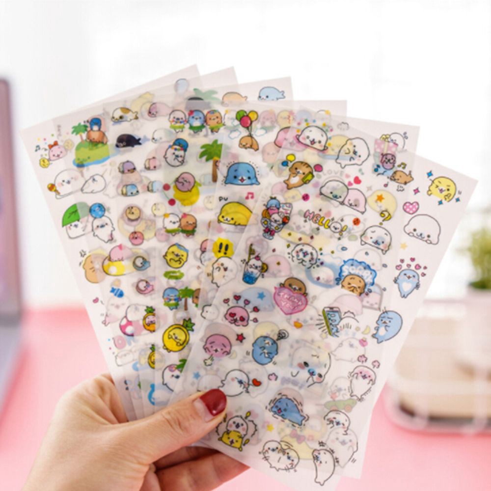 Bộ 6 Sticker Dán Trang Trí Hình Động Vật Ngộ Nghĩnh