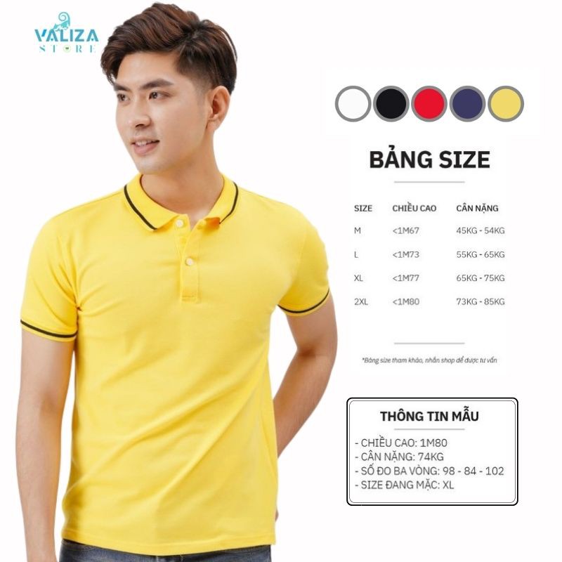 Áo Phông Thun Nam có cổ bẻ đẹp tay ngắn áo Polo cao cấp giá rẻ VALIZA |AT02| | BigBuy360 - bigbuy360.vn