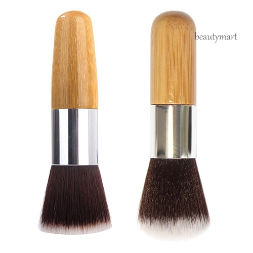 [Hàng mới về] Cọ Đánh Phấn Nền Đầu Phẳng Tròn Tay Cầm Bằng Tre Tiện Dụng