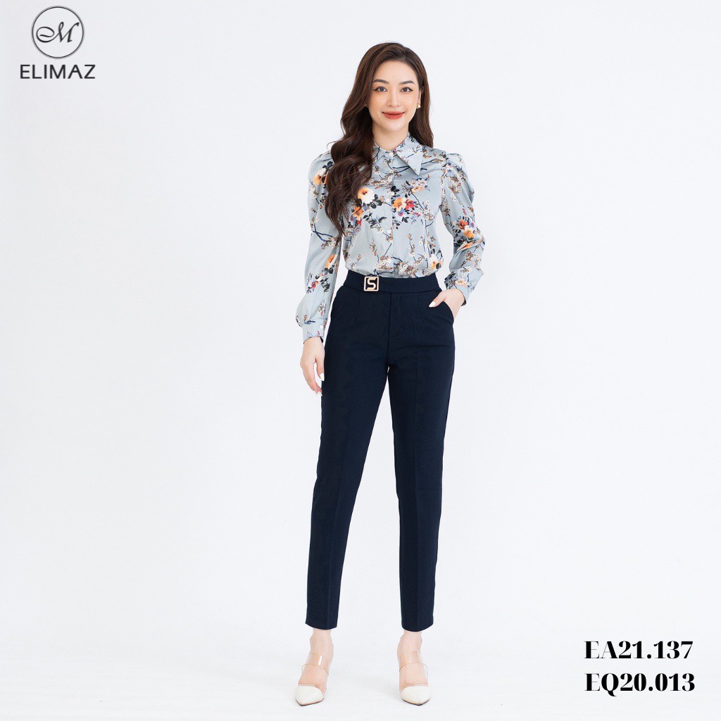 Quần tây âu nữ lưng cao dáng baggy nhẹ, chất liệu tuyết mưa cao cấp Elimaz EQ20.013 - Hàng nhập khẩu