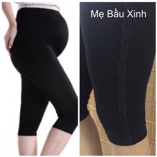 Quần ngố bầu chất cotton mát mùa hè có chun chỉnh bụng