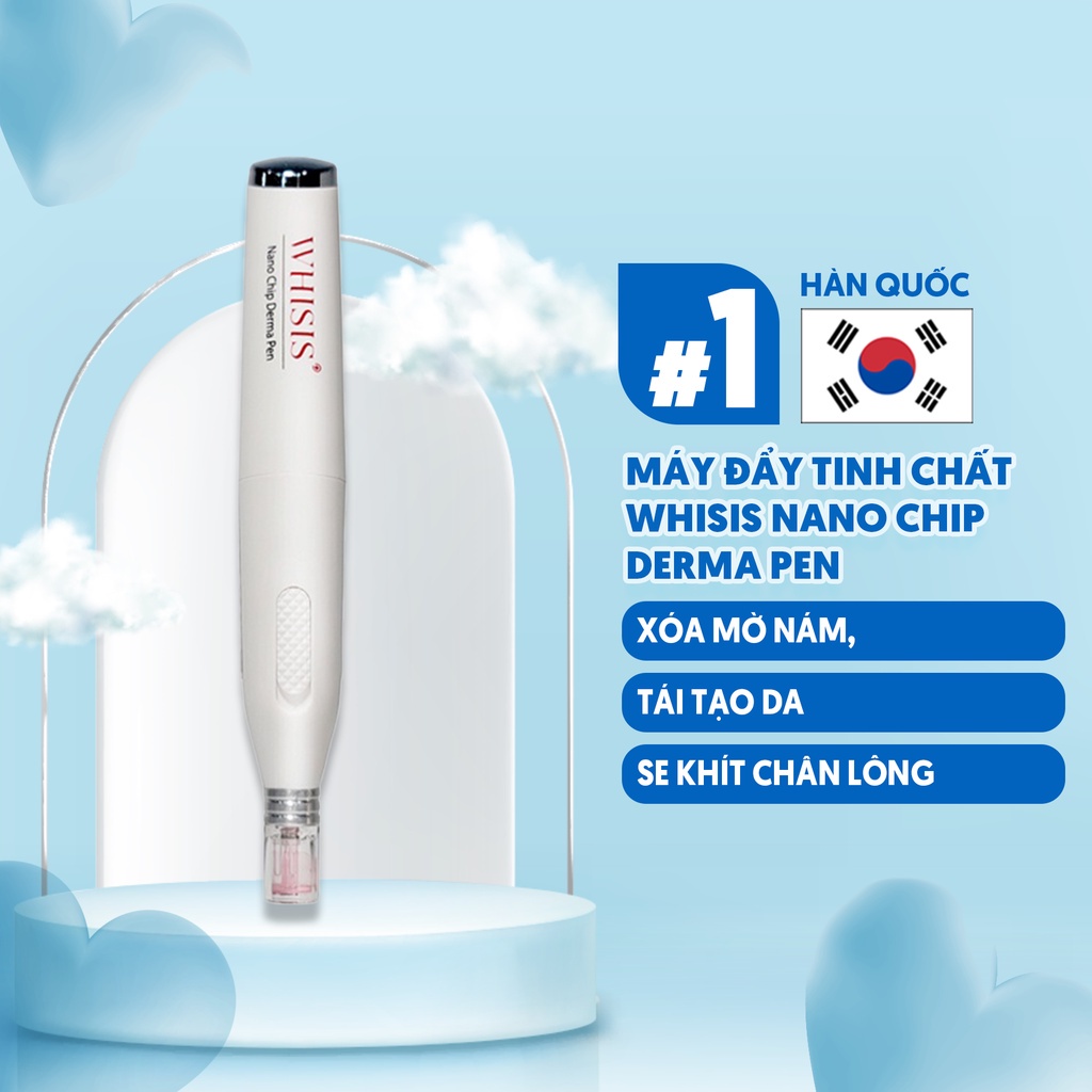 Máy Đẩy Tinh Chất WHISIS Nano Chip Derma Pen Xóa Mờ Sạm Nám, Tái Tạo Da 3W056