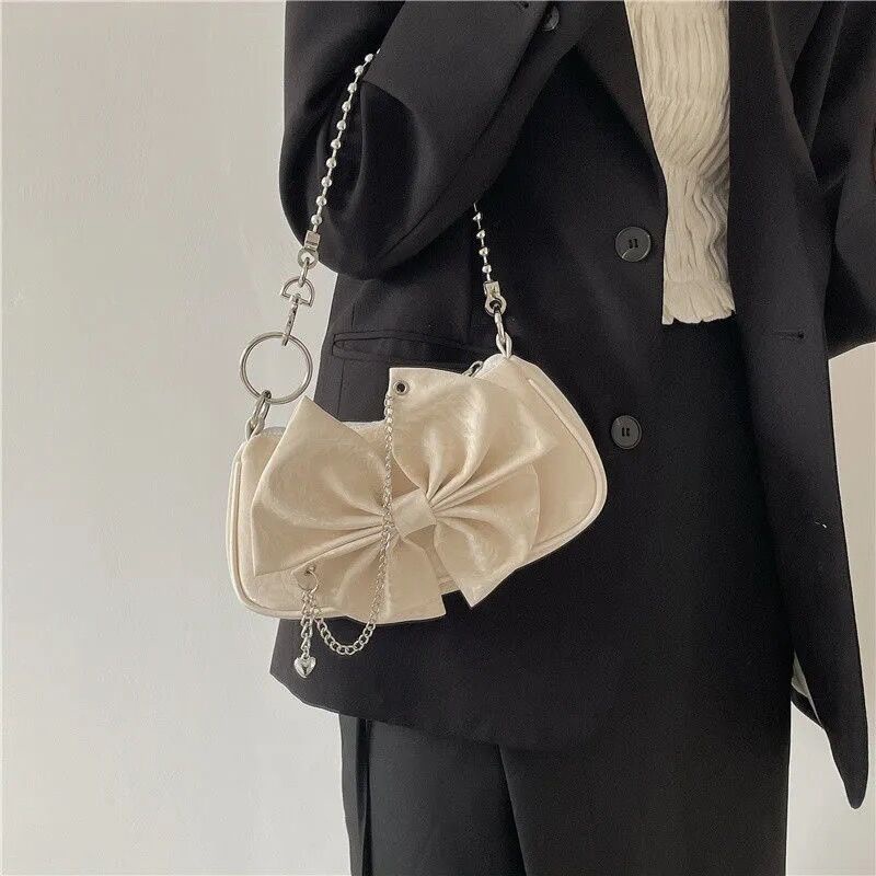 Ielgy Túi Đeo Cánh Tay Chuỗi Xích Trái Tim Nơ Nguyên Bản Cho Nữ