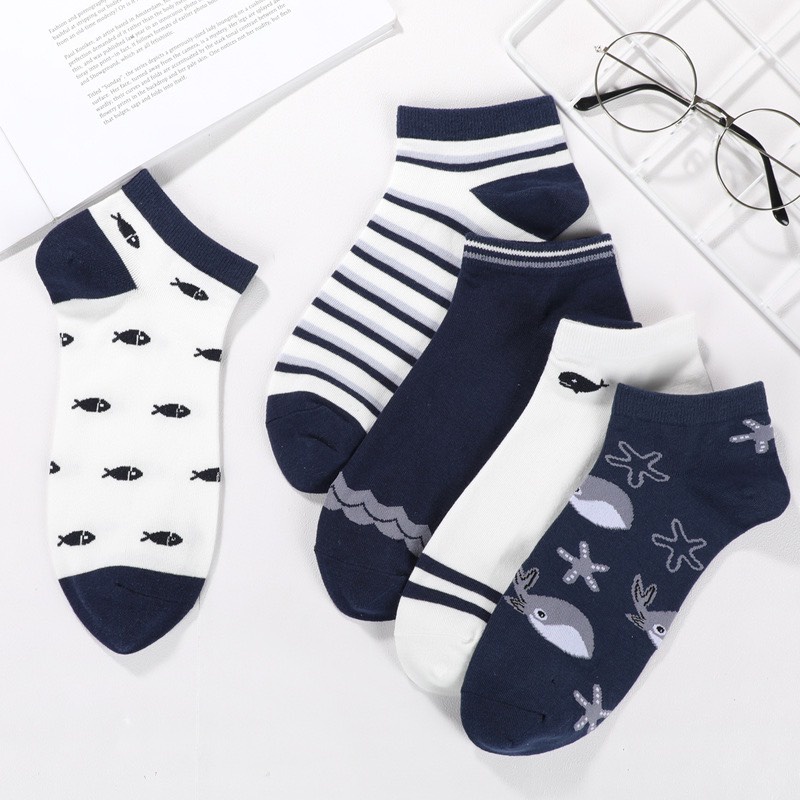 Set Vớ Tất cổ Ngắn Vàng Unisex Cotton Họa Tiết Phong cách Nhật Hàn Hot Trend Ulzzang Tất Ngắn Cổ Nam nữ Thời trang