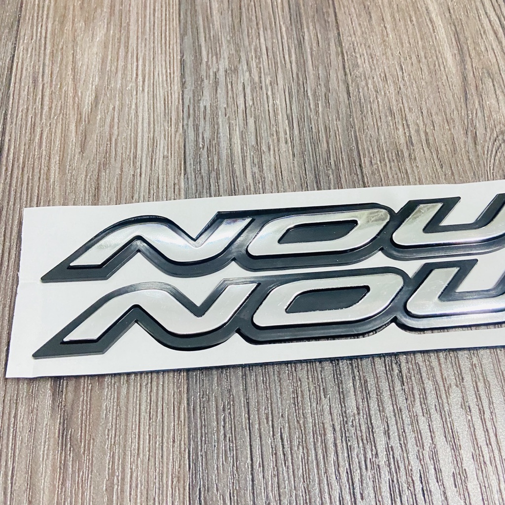 Bộ tem logo chữ nổi NOUVO 1, 2, 3 đời đầu chất liệu nhựa cứng 3d dáng trang trí xe yamaha