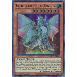 [Mã 155ELSALE giảm 7% đơn 300K] Thẻ bài Yugioh - TCG - Timaeus the United Dragon / BACH-EN003'