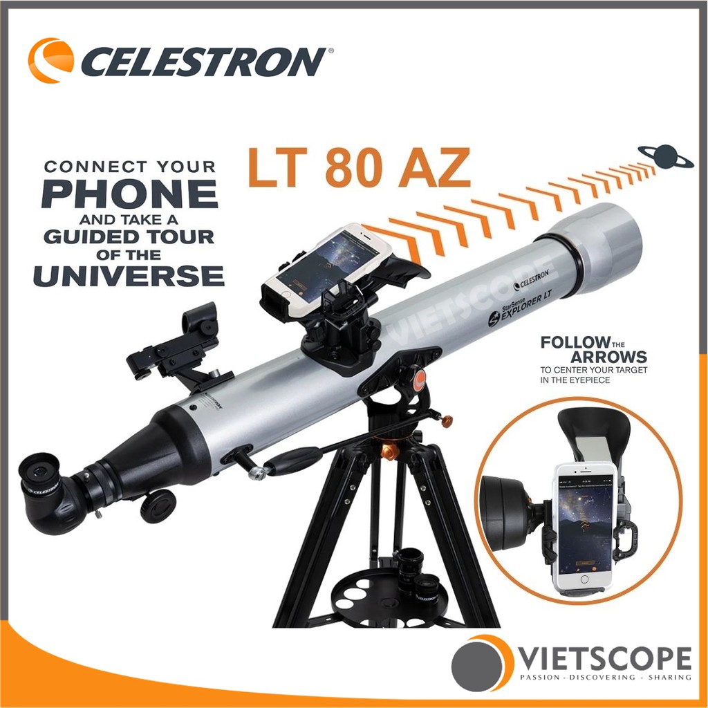 Kính thiên văn khúc xạ Celestron Explore StarSense LT 80AZ tự động định vị tìm sao