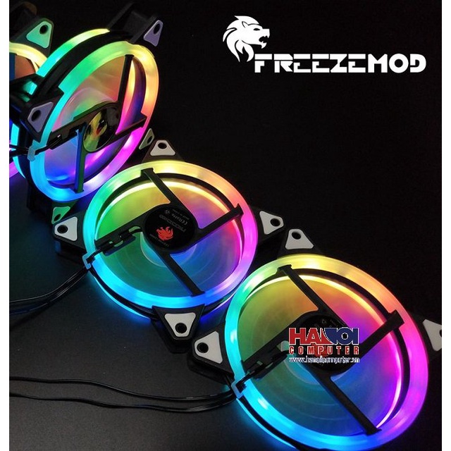 Bộ Kit 3 Quạt Tản Nhiệt kèm điều khiển, Fan Case 12cm LED RGB Freezemod Extreme Digital qua sử dụng